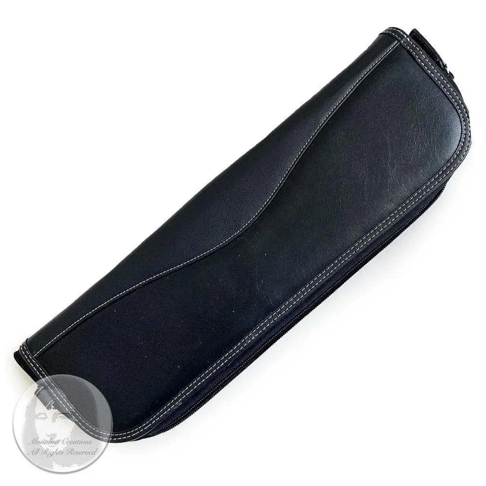 Geoffrey Beene Tie Case Holder Black Leather Travel Case Vintage 90s